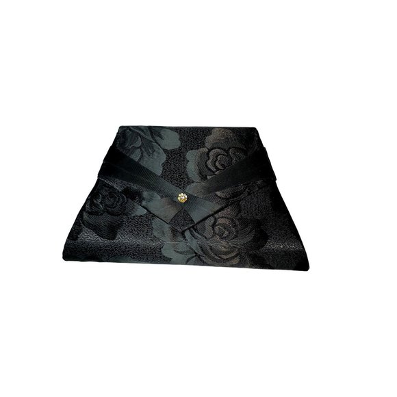 Rose Embroidery Triangle Evening Bag - Picture 1 of 5